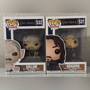 Funko Lord of the Rings Set of Aragorn #531 and Gollum #532